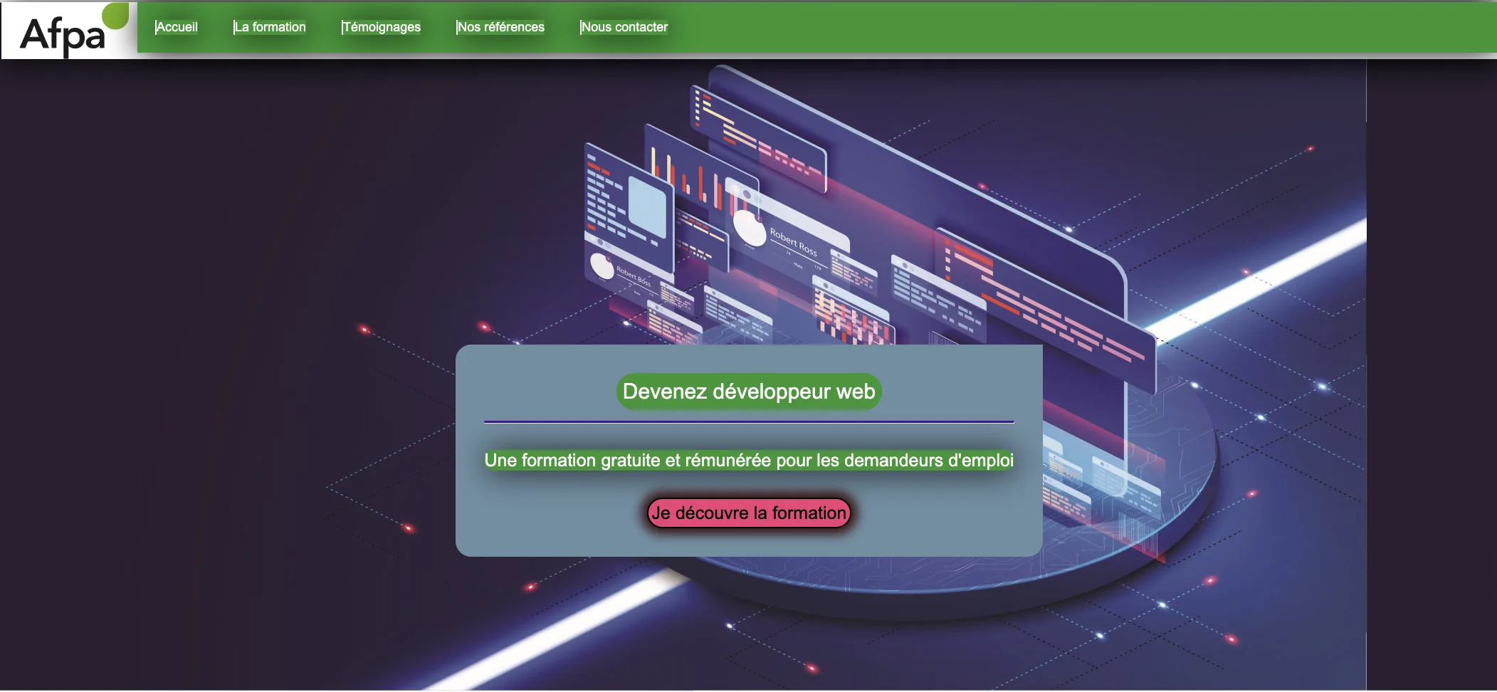 Aperçu du projet 1er exercice en Html et Css